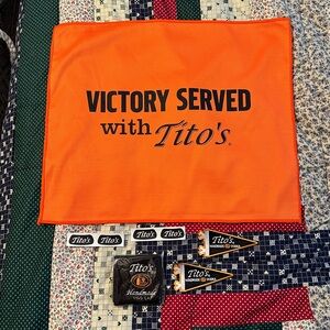 Tito's Vodka Terrycloth Sweatband, Towel, Patches, and Stickers